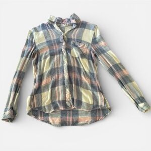 Beach Lunch Lounge button-down flannel type shirt- Fits like an xsmall